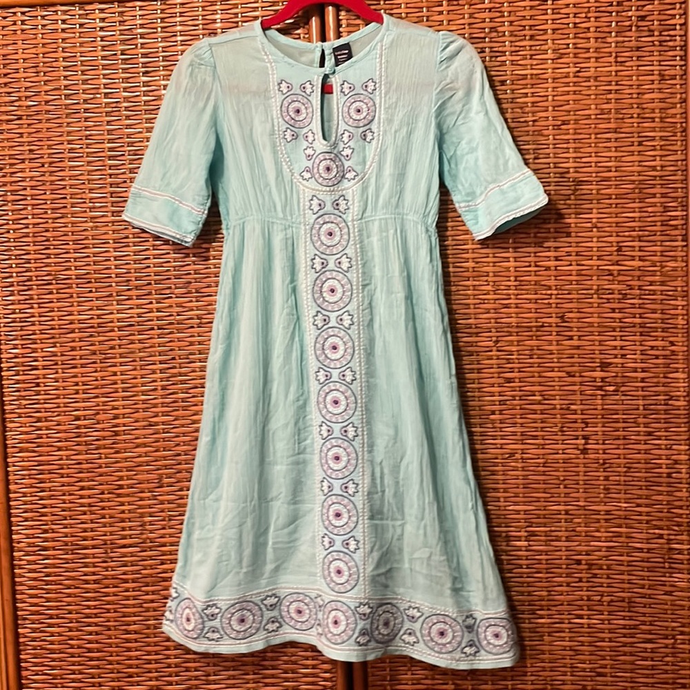 babyGap aqua gauze boho maxi dress size 5T but my daughter wore till 8 years old